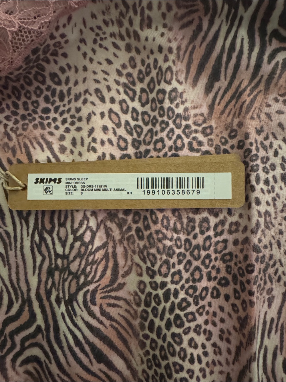NWT Skims Pink Lace Mini Dress - Picture 5 of 5